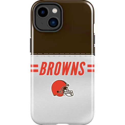 NFL Cleveland Browns White Striped iPhone 15 Impact Case